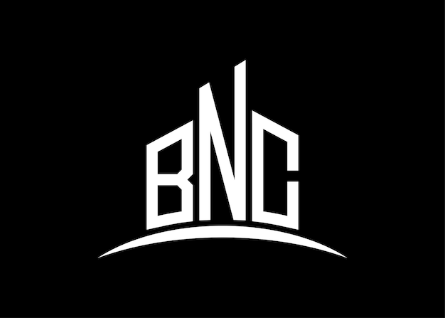 Szablon projektu logo wektorowego monogramu budynku BNC Building Shape Logo BNC