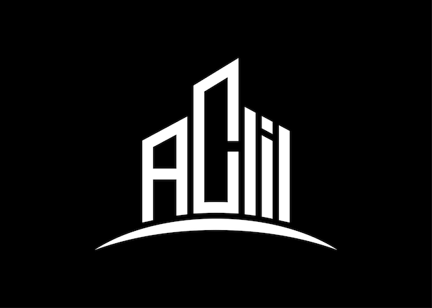 Szablon projektu logo wektorowego monogramu budynku Building Shape Logo ACI