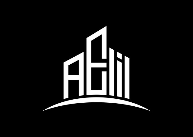Szablon projektu logo wektorowego monogramu budynku Building Shape Logo AEI
