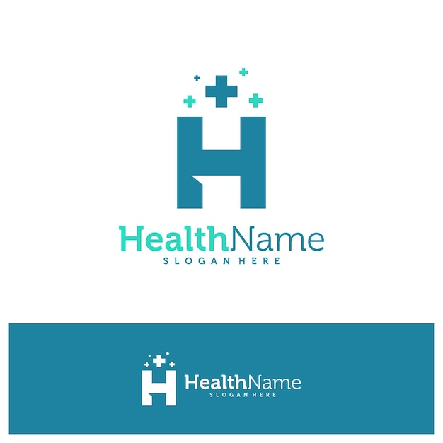 Szablon Projektu Logo Zdrowia Litery H Początkowy Wektor Koncepcji Logo H Creative Icon Symbol
