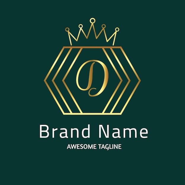 Szablon projektu logo złoty luksusowy D