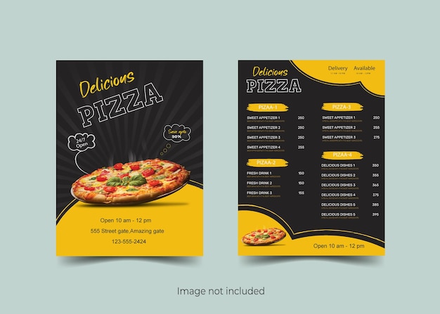szablon projektu menu do pizzy