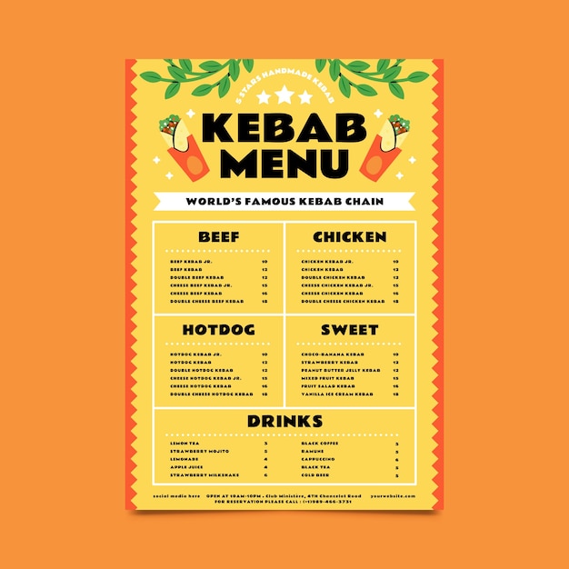 Szablon projektu menu kebab