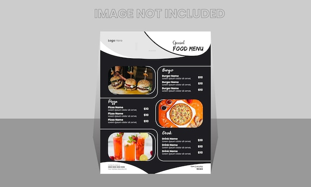 Szablon projektu menu pyszne jedzenie