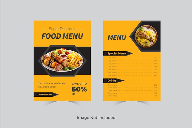 Plik wektorowy szablon projektu menu restauracji