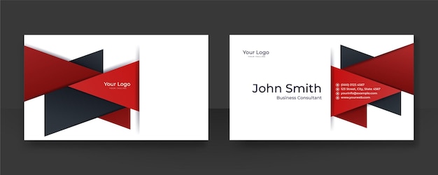 Szablon Projektu Nowoczesnej Czarno-czerwonej Wizytówki