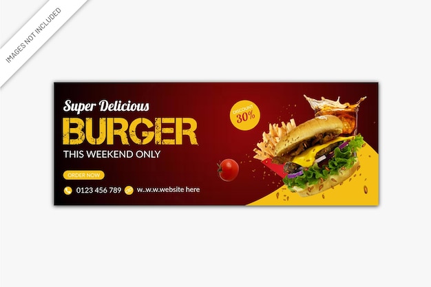 Szablon projektu okładki na facebooku fast food