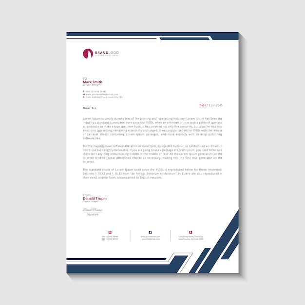 Szablon projektu papier firmowy