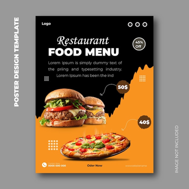 Szablon projektu plakatów menu restauracji
