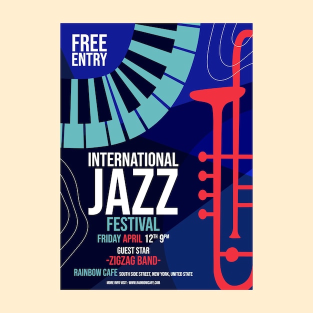 Plik wektorowy szablon projektu plakatu muzyki jazzowej
