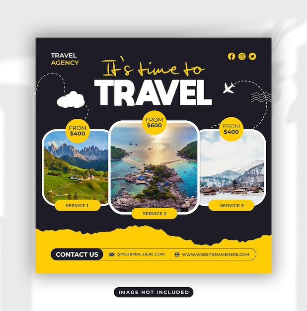 szablon projektu social media travel flyer instagram poste
