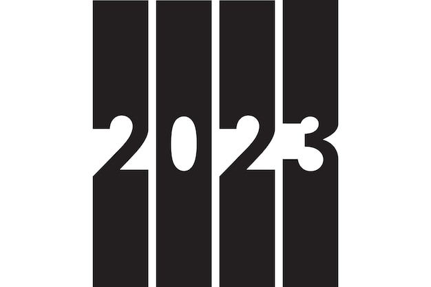 Szablon Projektu Tekstu Logo Szczęśliwego Nowego Roku 2023 Ilustracja Wektorowa Z Czarnymi Etykietami Na Białym Tle