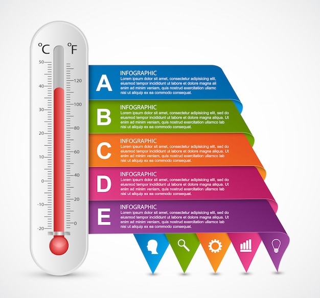 Szablon Projektu Termometr Infografika.