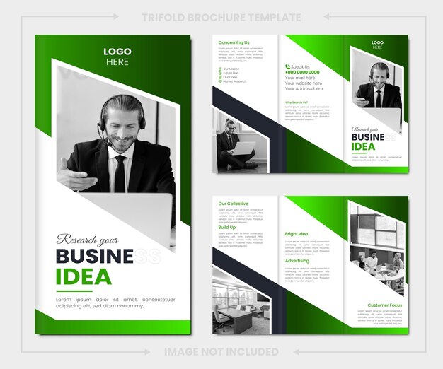 Plik wektorowy szablon projektu trzykrotnej broszury biznesowej
