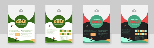 Szablon Projektu Układu Golf Flyer Vector Dla Turniejów Sportowych Lub Mistrzostw