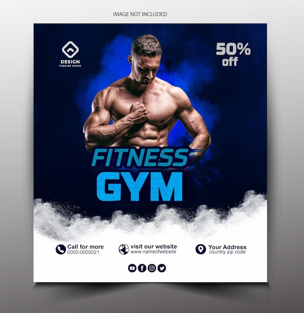szablon projektu ulotki fitness lub siłowni