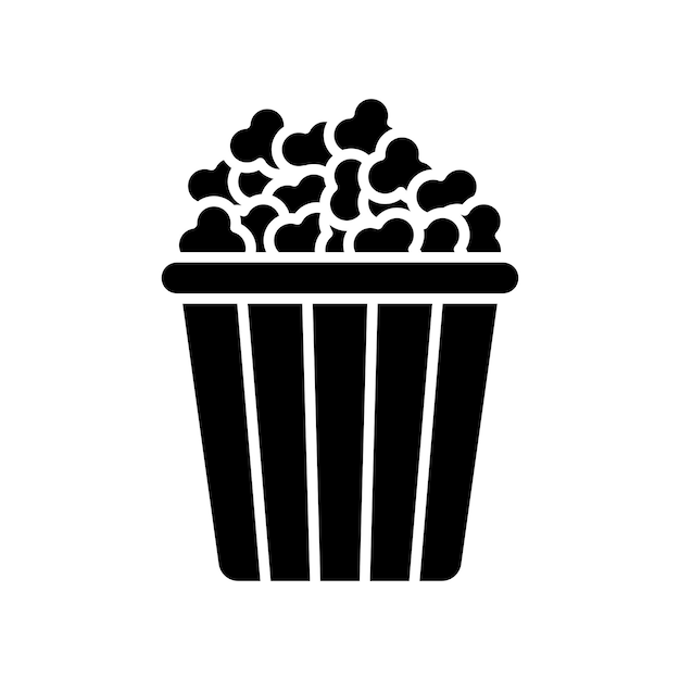 szablon projektu wektora ikony popcornu na białym tle