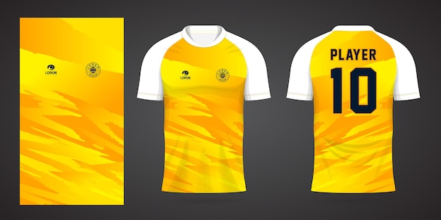 Szablon projektu żółtej koszulki sportowej