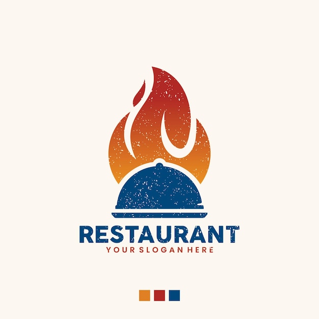 Szablon Restauracji, Płomień, Inspiracja Do Projektowania Logo