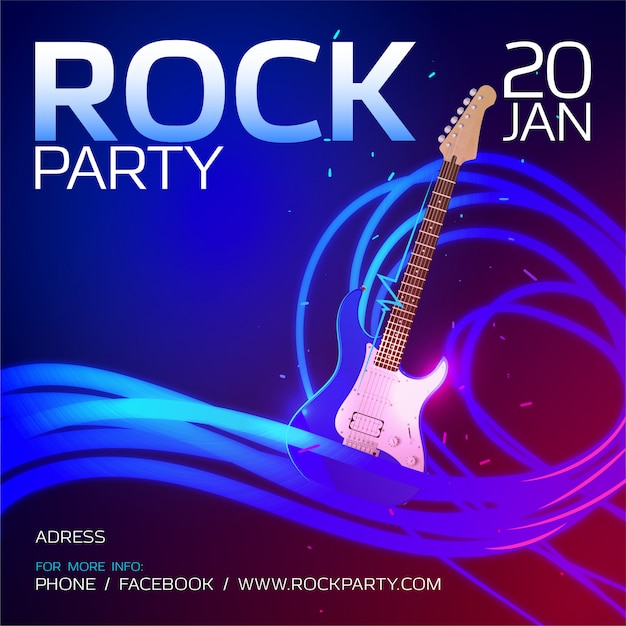 Plik wektorowy szablon rock party