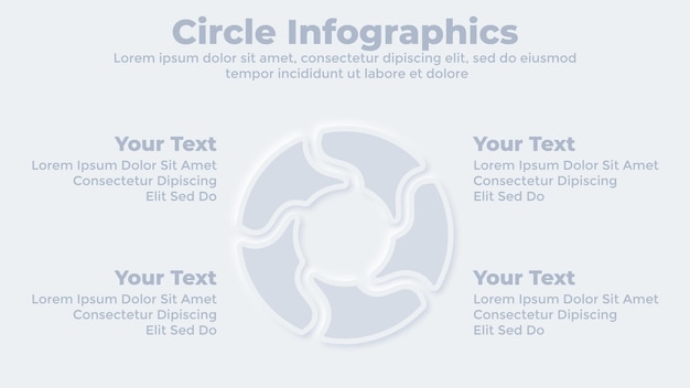 Szablon Slajdu Prezentacji Biznesowej Infografiki Koło Neumorficznego