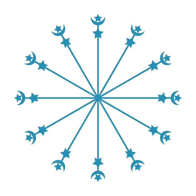Szablon śnieżynka Streszczenie Orientalne Mandali. Joga Arabeska Mandala Wzór Koronki Ikona Elementu