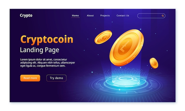 Szablon strony docelowej dla kryptografii Gradient