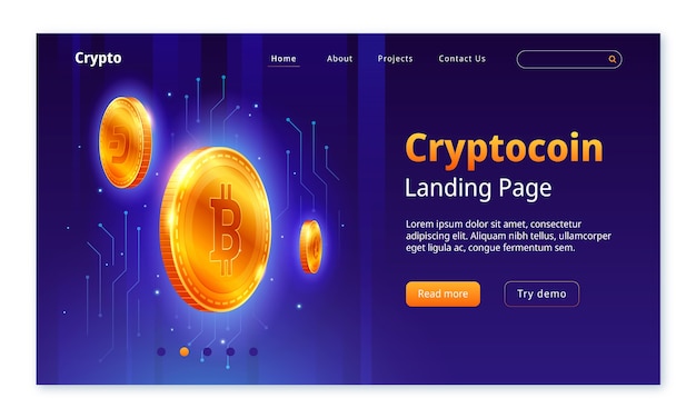 Szablon strony docelowej dla kryptografii Gradient