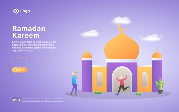 Szablon Strony Docelowej Płaski Ramadan Kareem