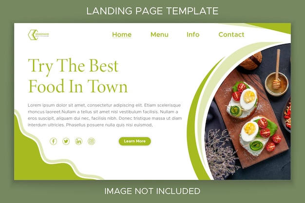 Szablon Strony Docelowej Witryny Internetowej Z Jedzeniem
