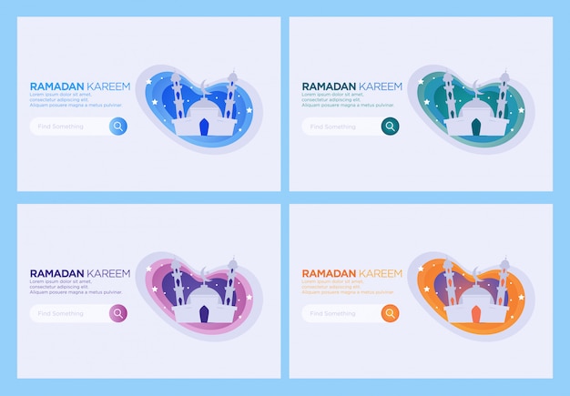 Szablon Strony Docelowej, Zestaw Szablonu Projektu Sieci Web Meczetu. Szczęśliwego Ramadanu.