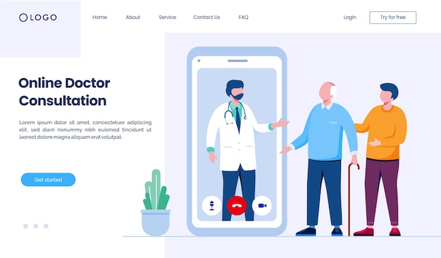 Szablon Strony Internetowej Strony Docelowej Konsultacji Lekarskiej Online