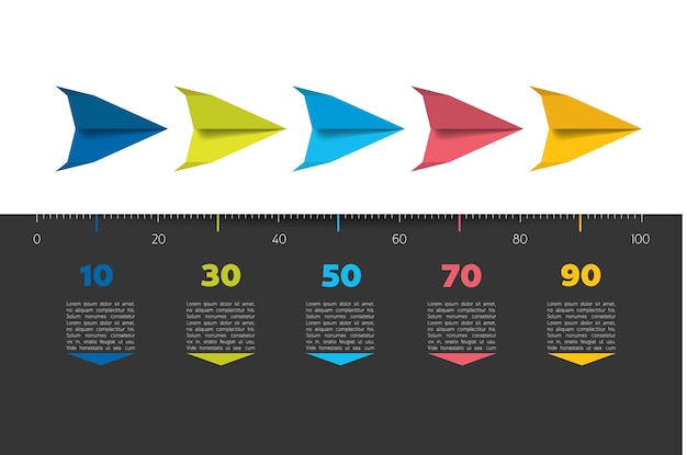 Szablon Strzałki Osi Czasu Linia Pozioma Ilustracja Wektorowa Infografika