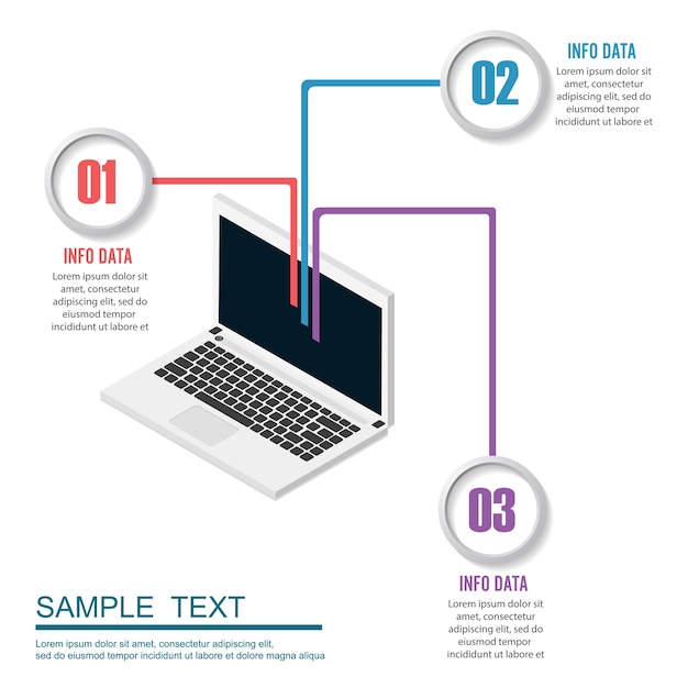 Szablon Technologii Infographic. Koncepcja Biznesowa Z 3 Krokami.