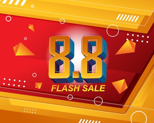 Szablon Tła Banera Flash Sale Na Wydarzenie Sprzedaży 8.8