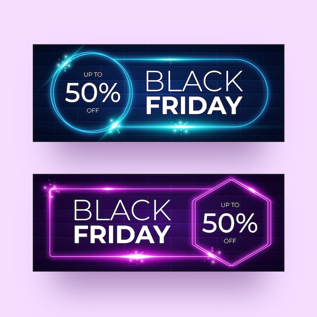 Szablon transparent neon czarny piątek