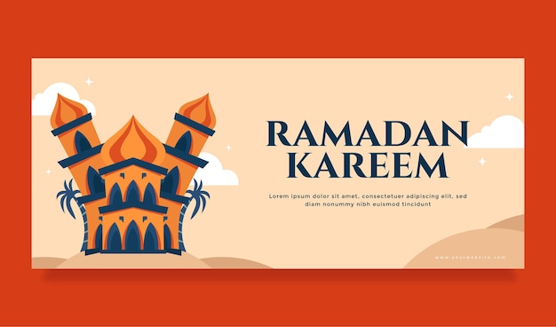 Szablon Transparent Ramadan Z Ilustracją Meczetu