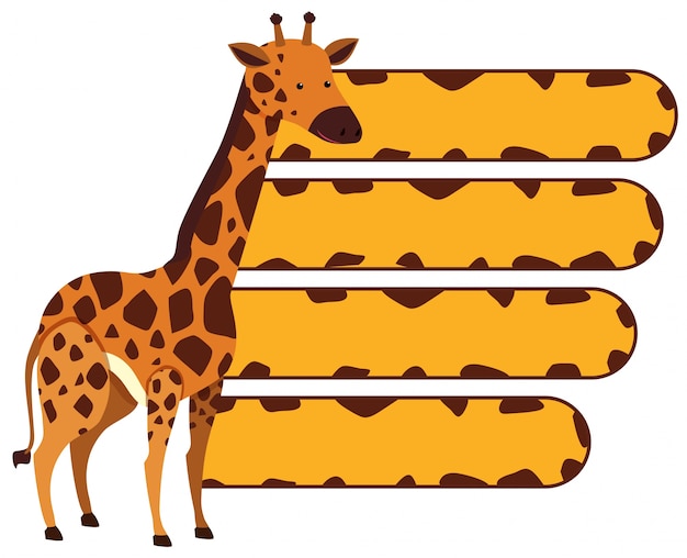 Plik wektorowy szablon transparent z dzikich żyrafa