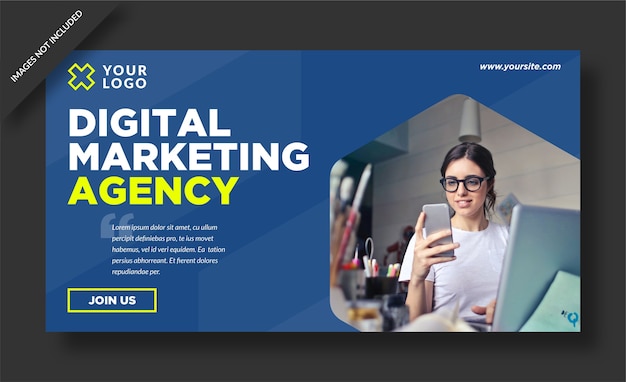 Szablon transparentu agencji marketingu cyfrowego