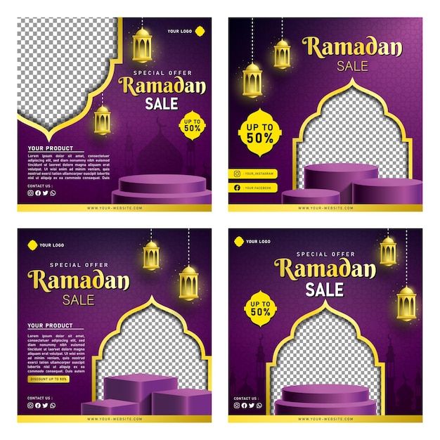 Szablon Transparentu Sprzedaży Ramadan Dla Mediów Społecznościowych Instagram Post Na Facebooku