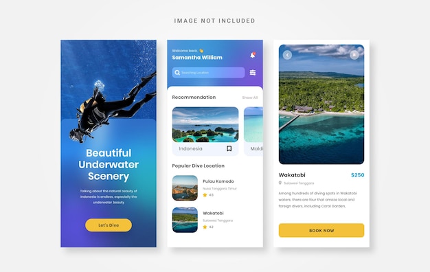 Szablon Ui Design Diving Book App