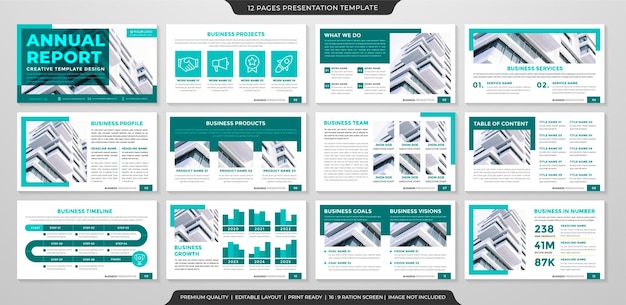 Szablon Układu Prezentacji Korporacyjnej Z Minimalistycznym Stylem Dla Infografiki Firmy