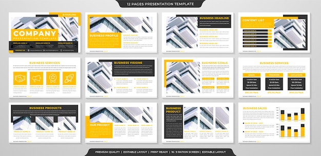 szablon układu prezentacji korporacyjnej z minimalistycznym stylem dla infografiki firmy