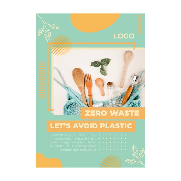 Plik wektorowy szablon ulotki dla środowiska zero waste