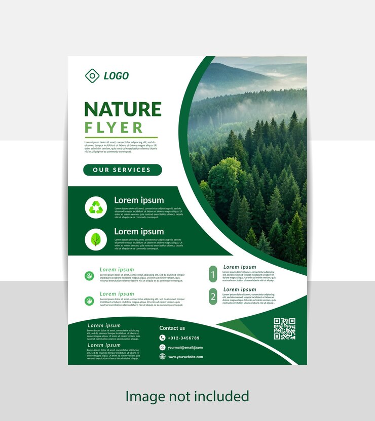 Wektor szablon ulotki green nature