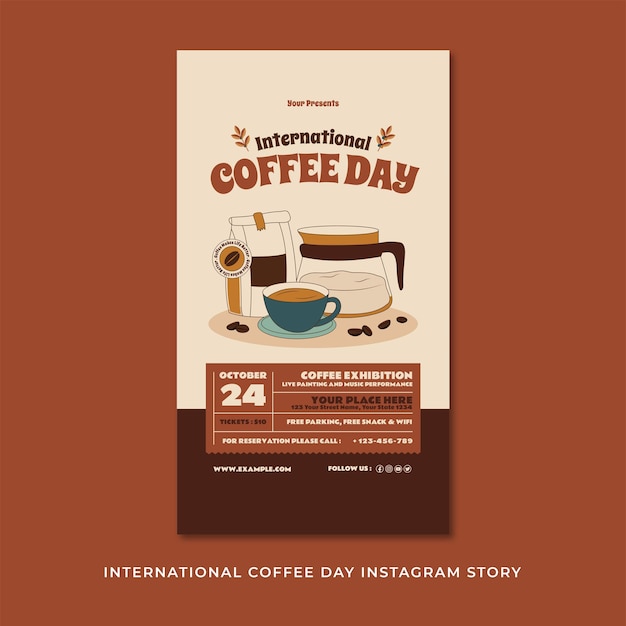 Szablon Ulotki Międzynarodowy Dzień Kawy