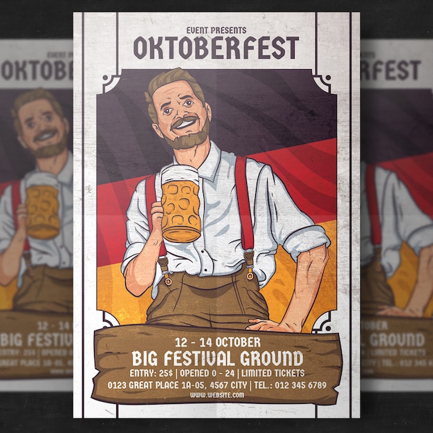 Plik wektorowy szablon ulotki oktoberfest