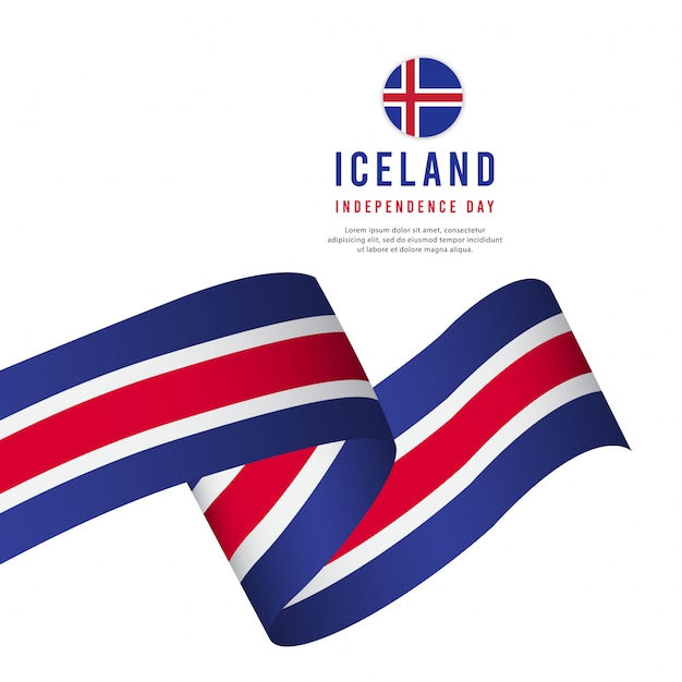 Szablon Wektor Dzień Niepodległości Islandii.