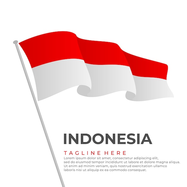 Szablon wektor flaga Indonezji nowoczesny design