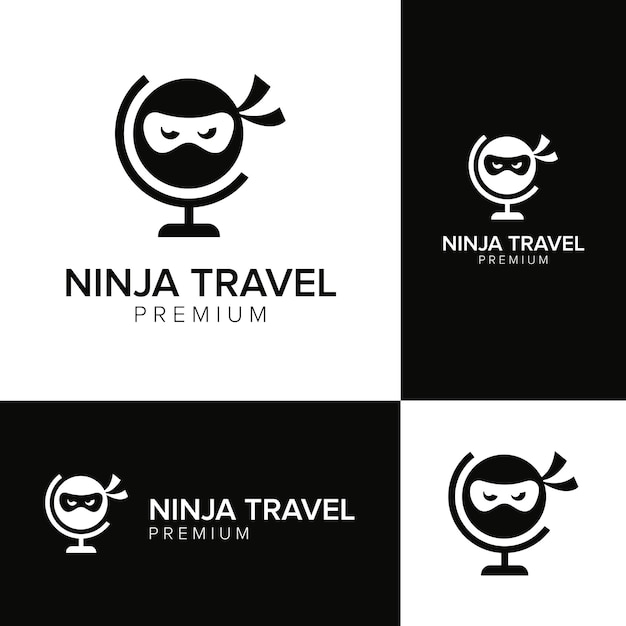 Szablon Wektor Ikona Logo Podróży Ninja